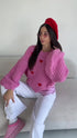 Knitted Sweater "CHOCOLATEY LOVE 7102" – Pink & Red